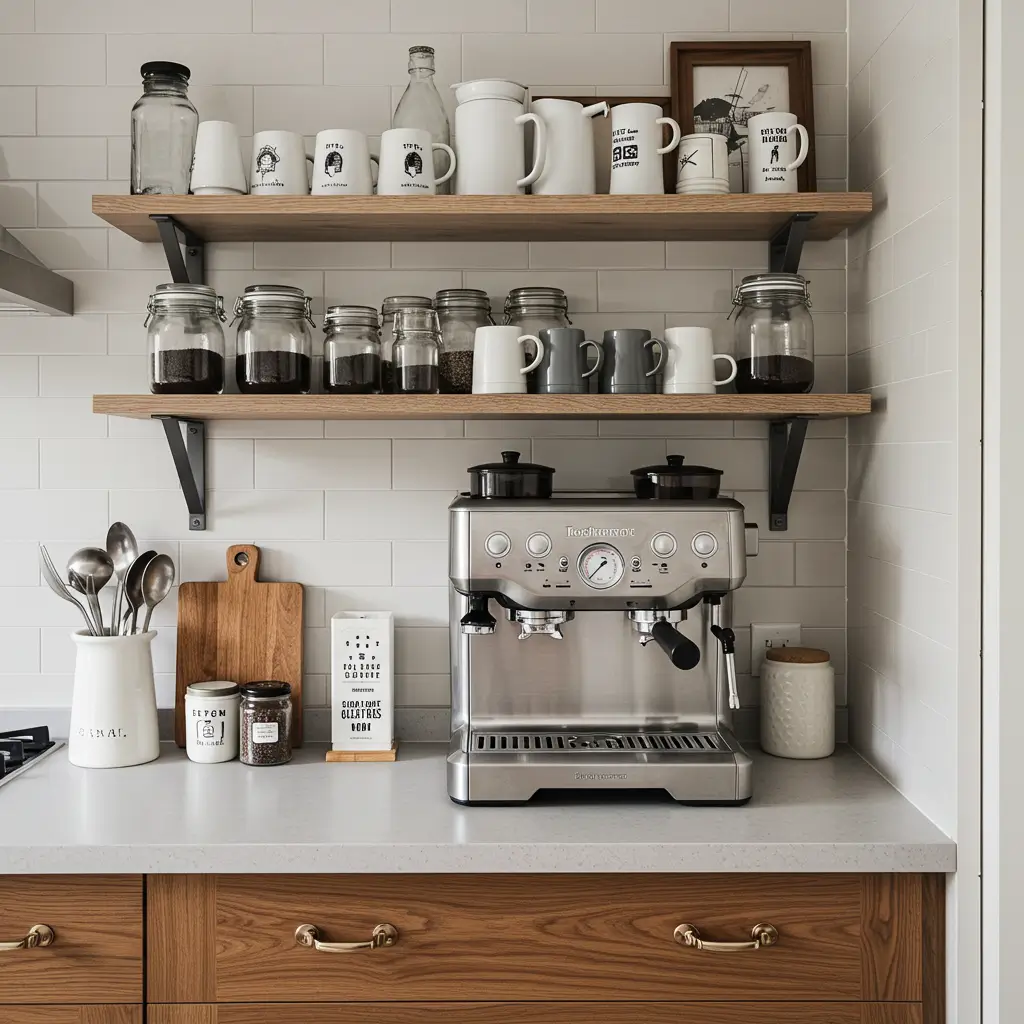 Floating Shelf Coffee Nook