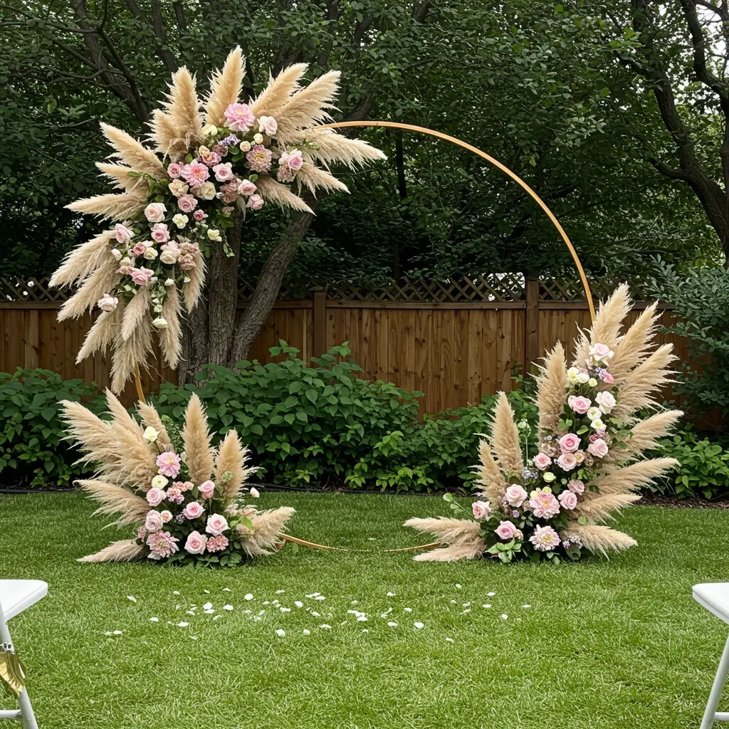 Floral Hoop with Pampas Grass