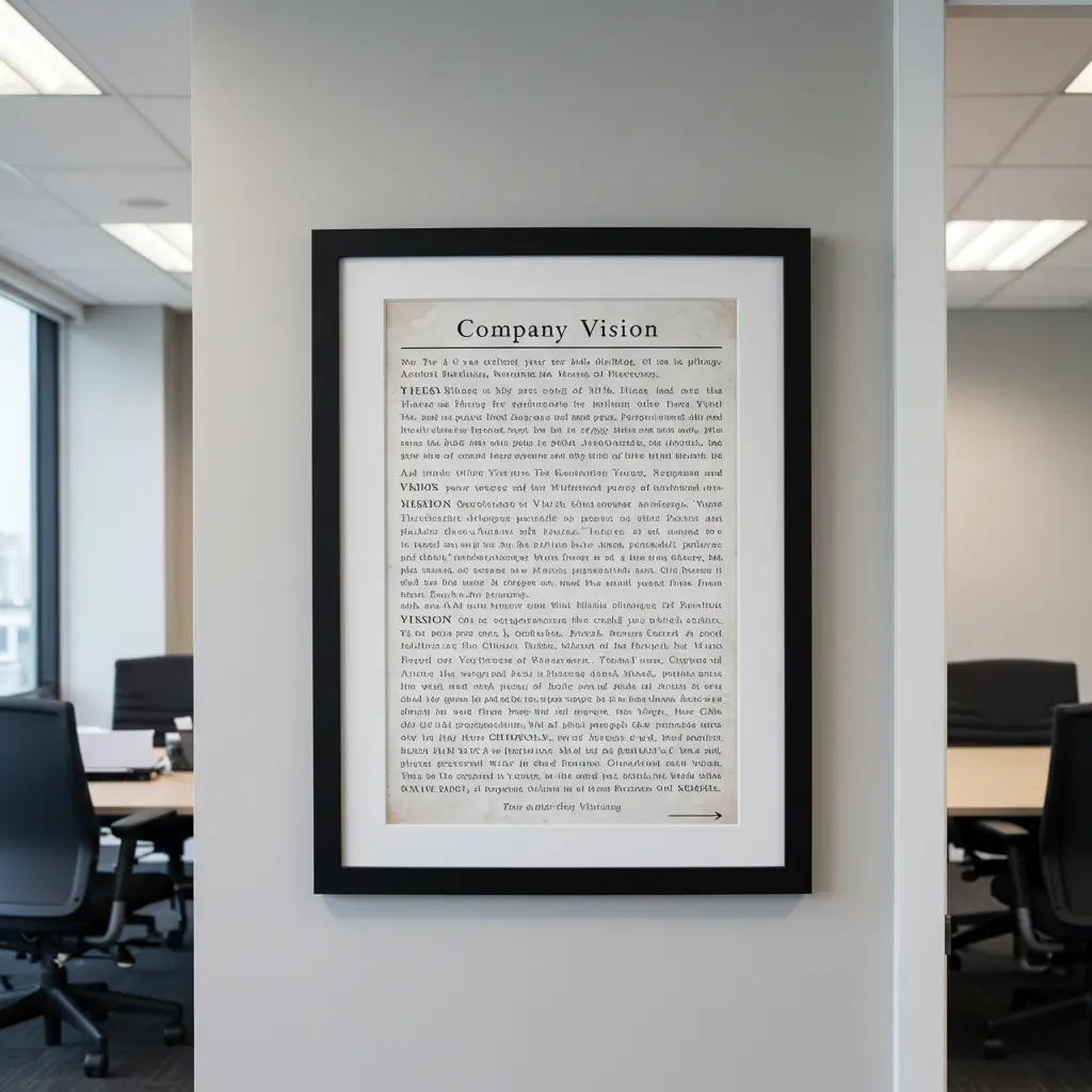 Framed Company Vision Statement