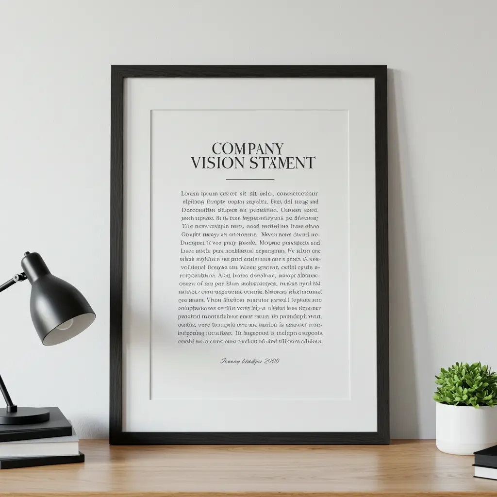 Framed Company Vision Statement