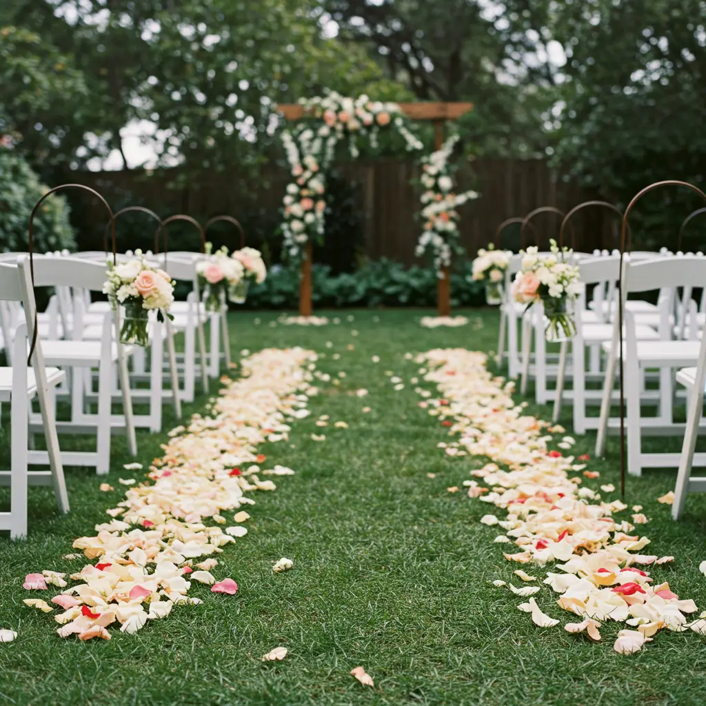 Garden Aisle with Fresh Petals