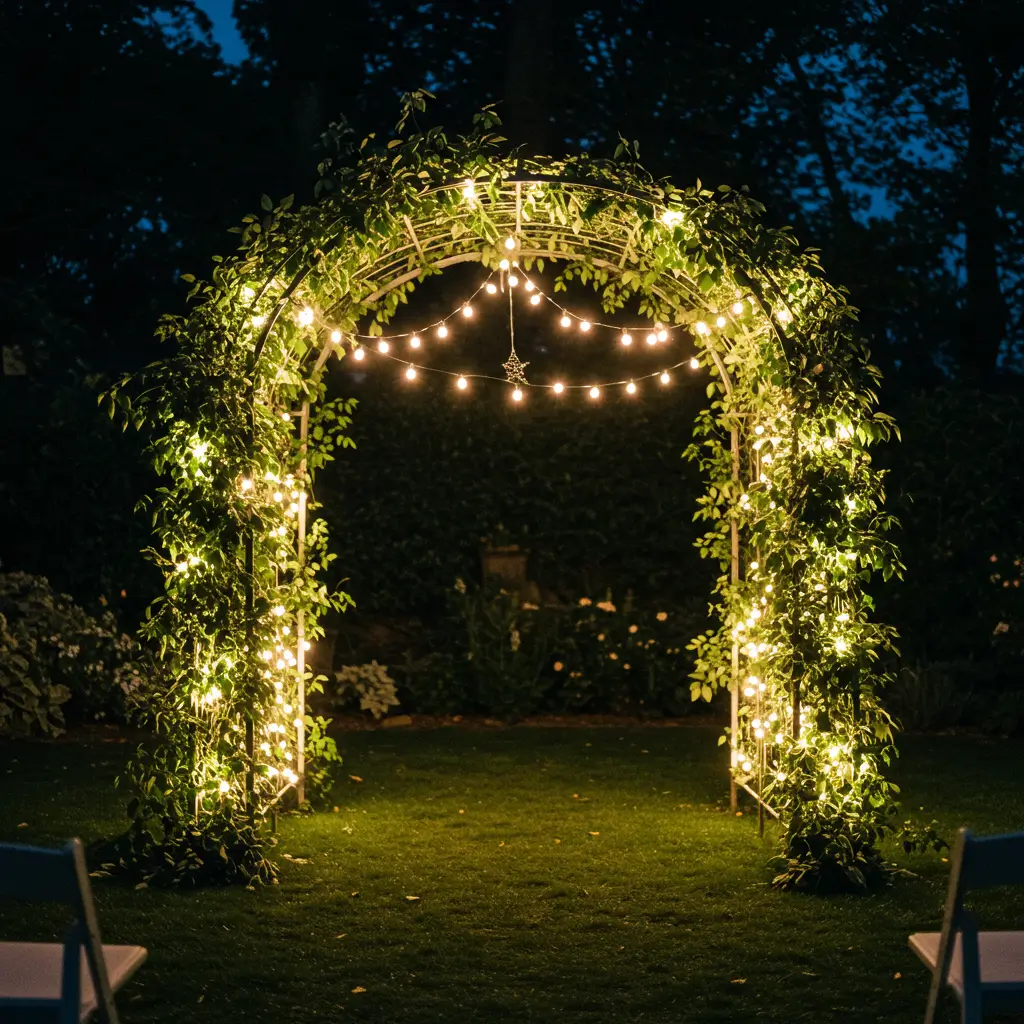 Garden Trellis with Embedded Lights