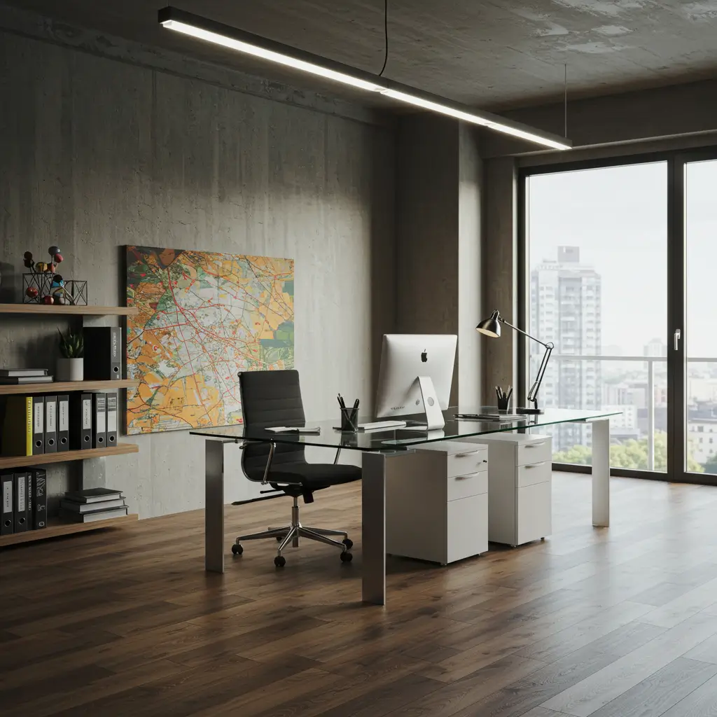 Glass Top Desks for Depth