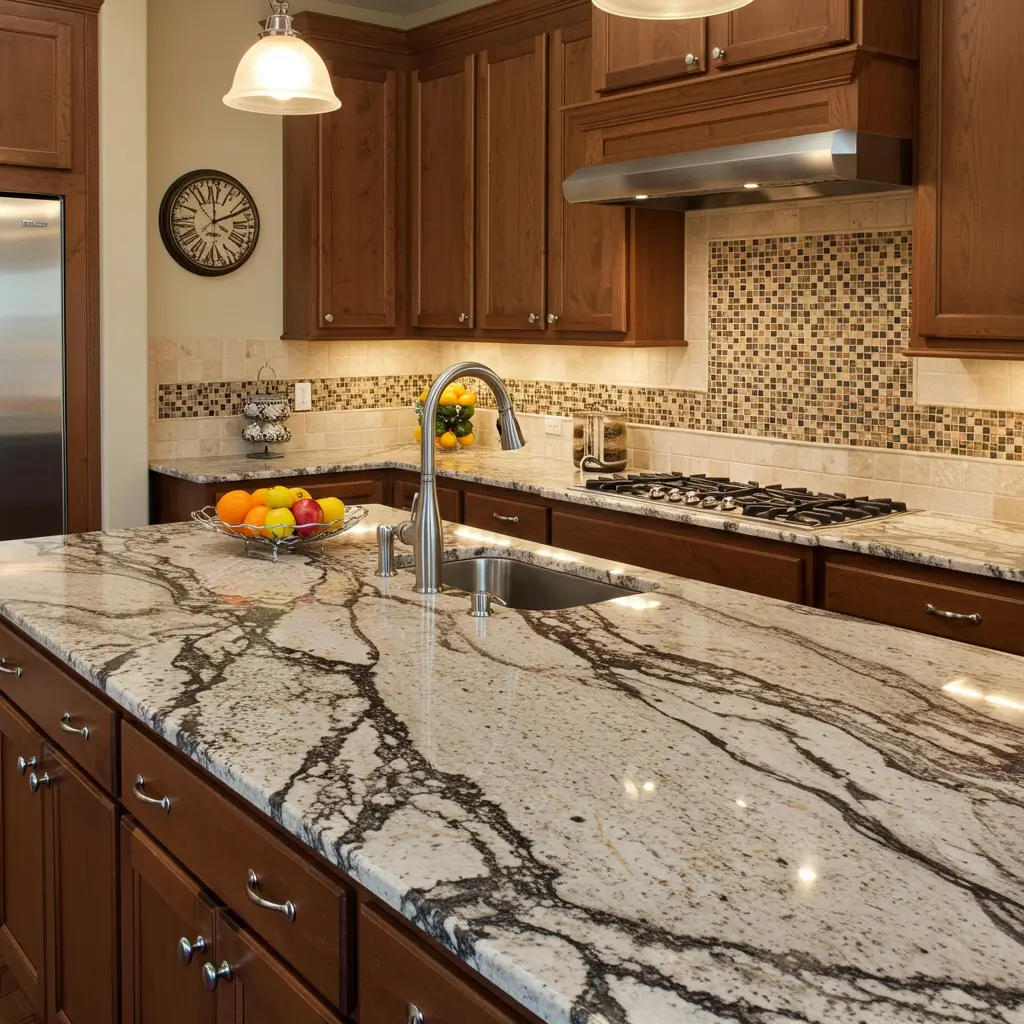 Granite Countertops with Bold Veining