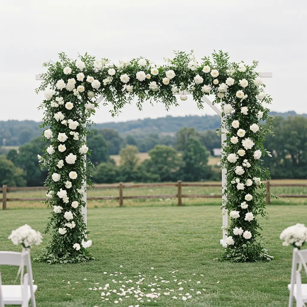 Greenery Wall with Subtle Florals