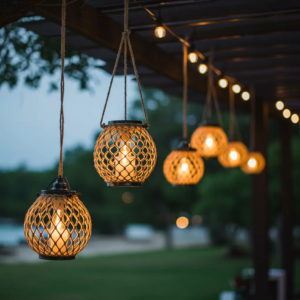 Hanging Lanterns with Rope Detailing