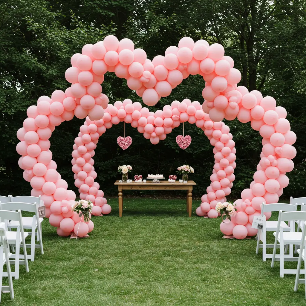 Heart-Shaped Balloon Installations