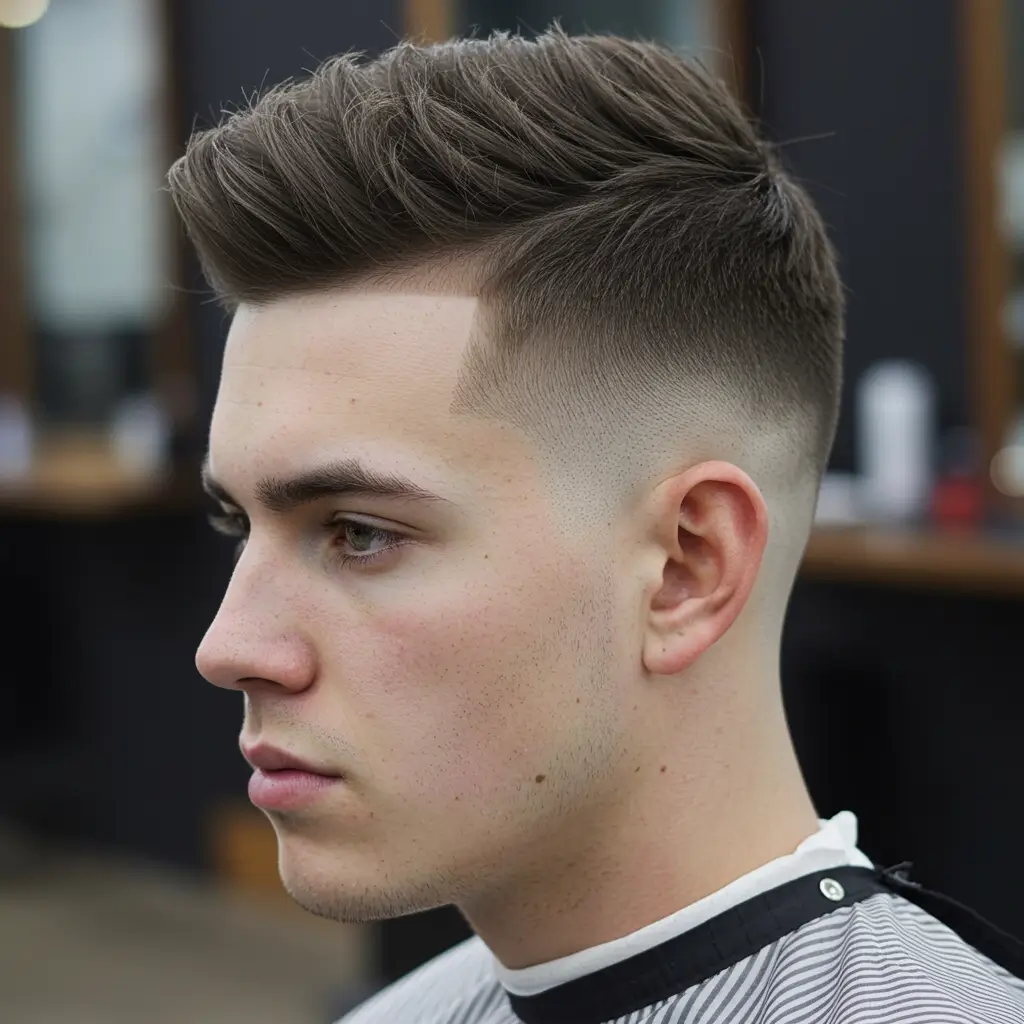 High Fade with Line Up