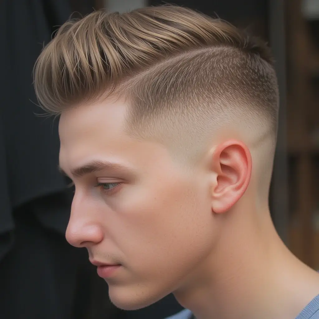 High Fade with Short Slick Back