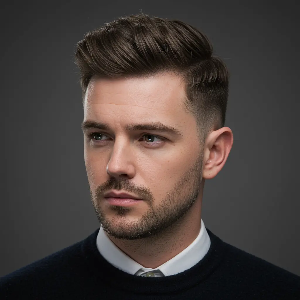 High Fade with Slick Back