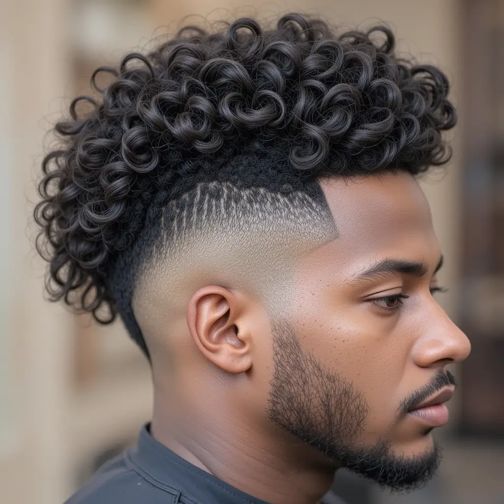 High Taper Fade with Tight Curls