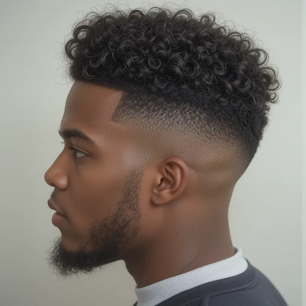 High Top Fade with Curly Texture