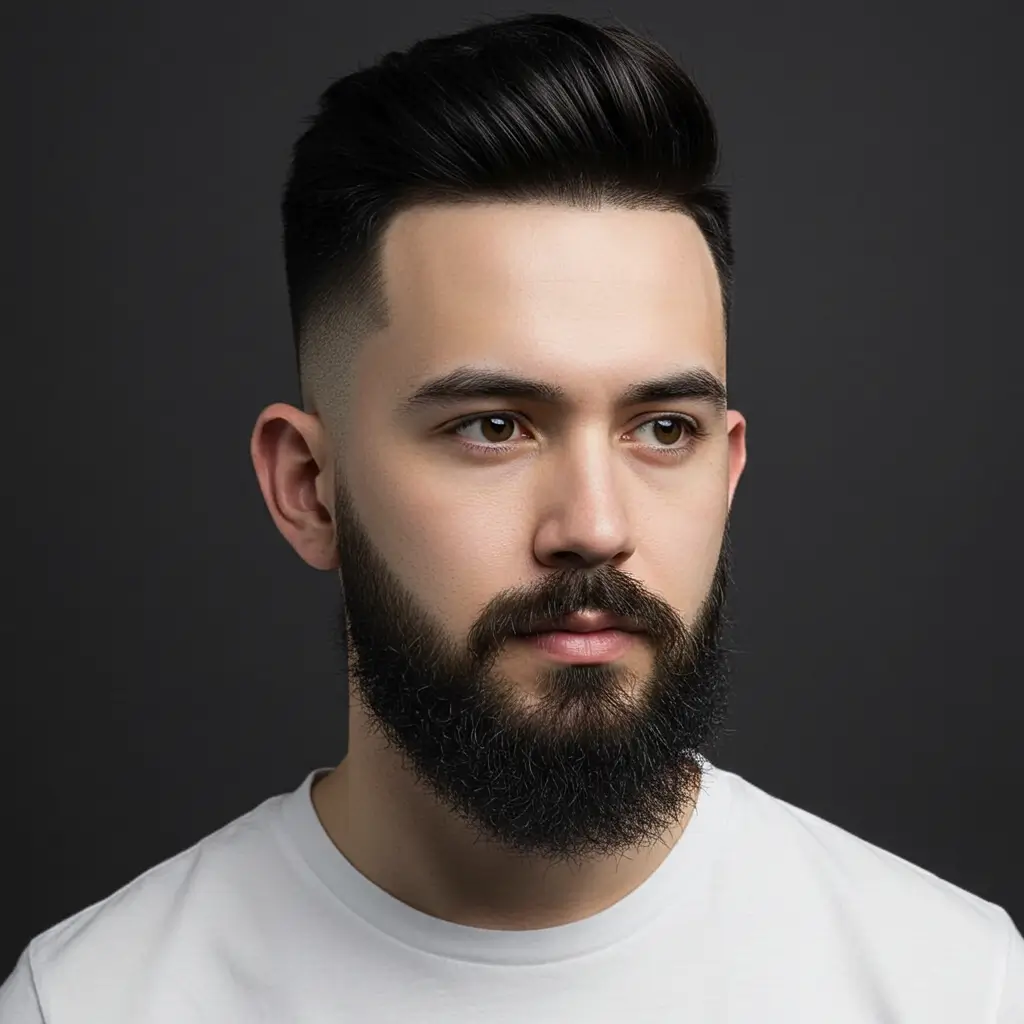 High Top Fade with Long Beard