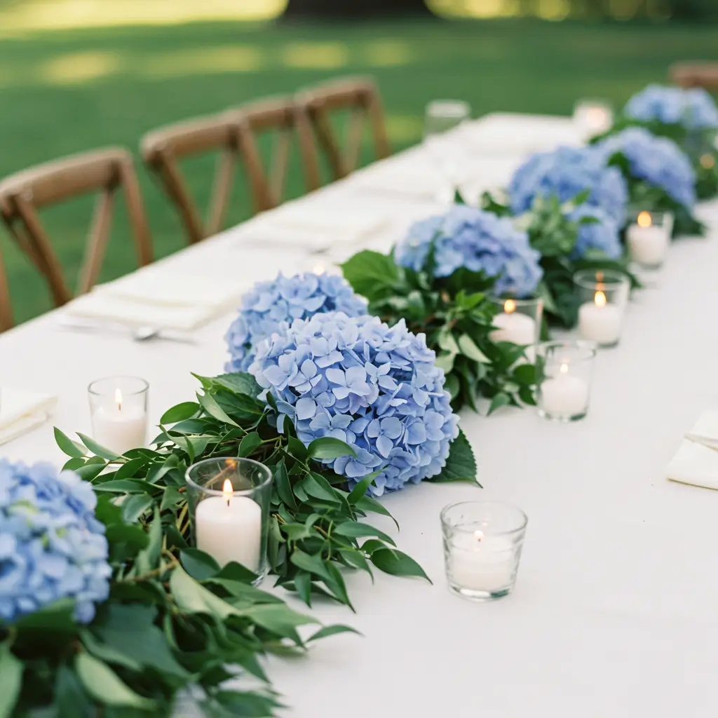 Hydrangea Garland Table Runner