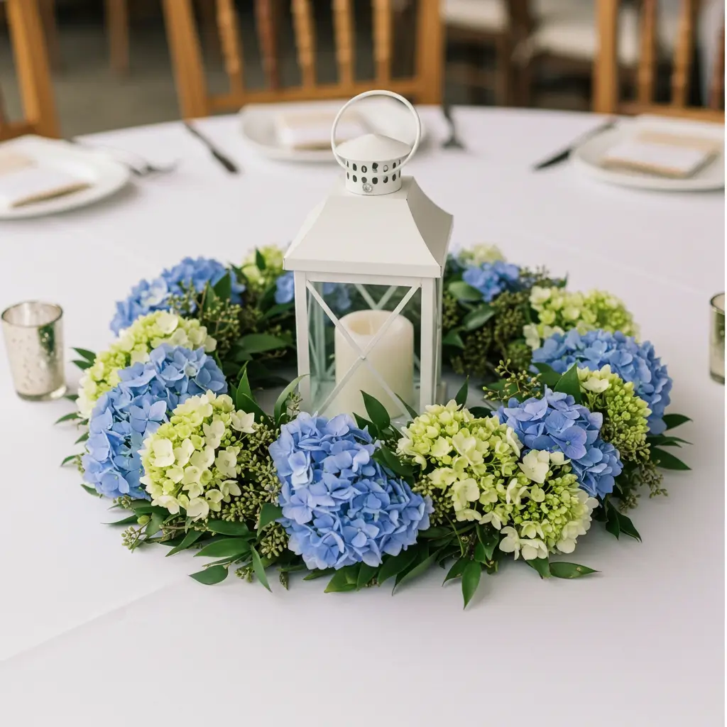  Hydrangea Wreath Centerpieces