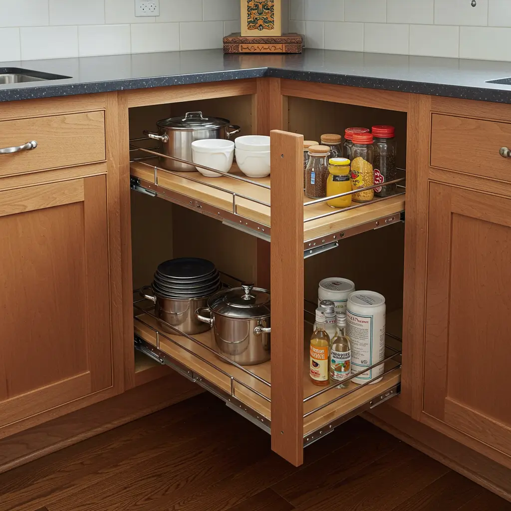 Install a Corner Pull-Out Shelf System