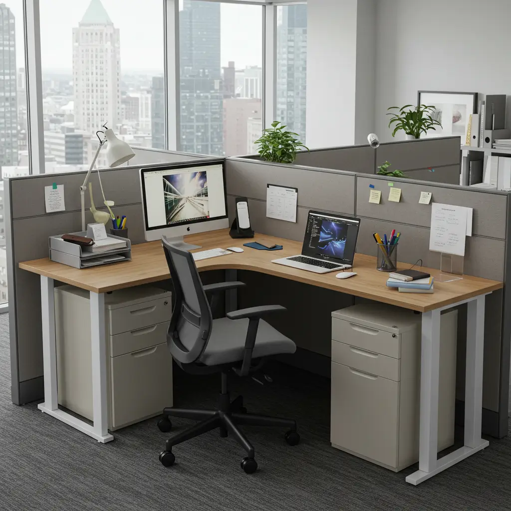 . L-Shaped Desk for Efficient Layout