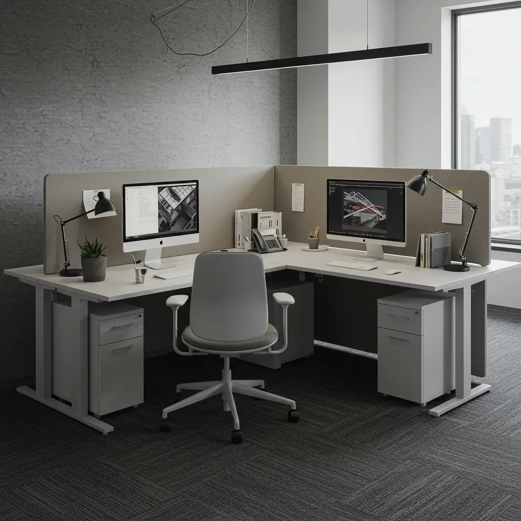L-Shaped Desks for Shared Corners
