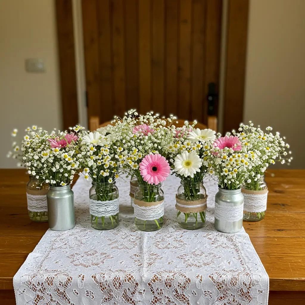 Lace and Wildflower Table Runner