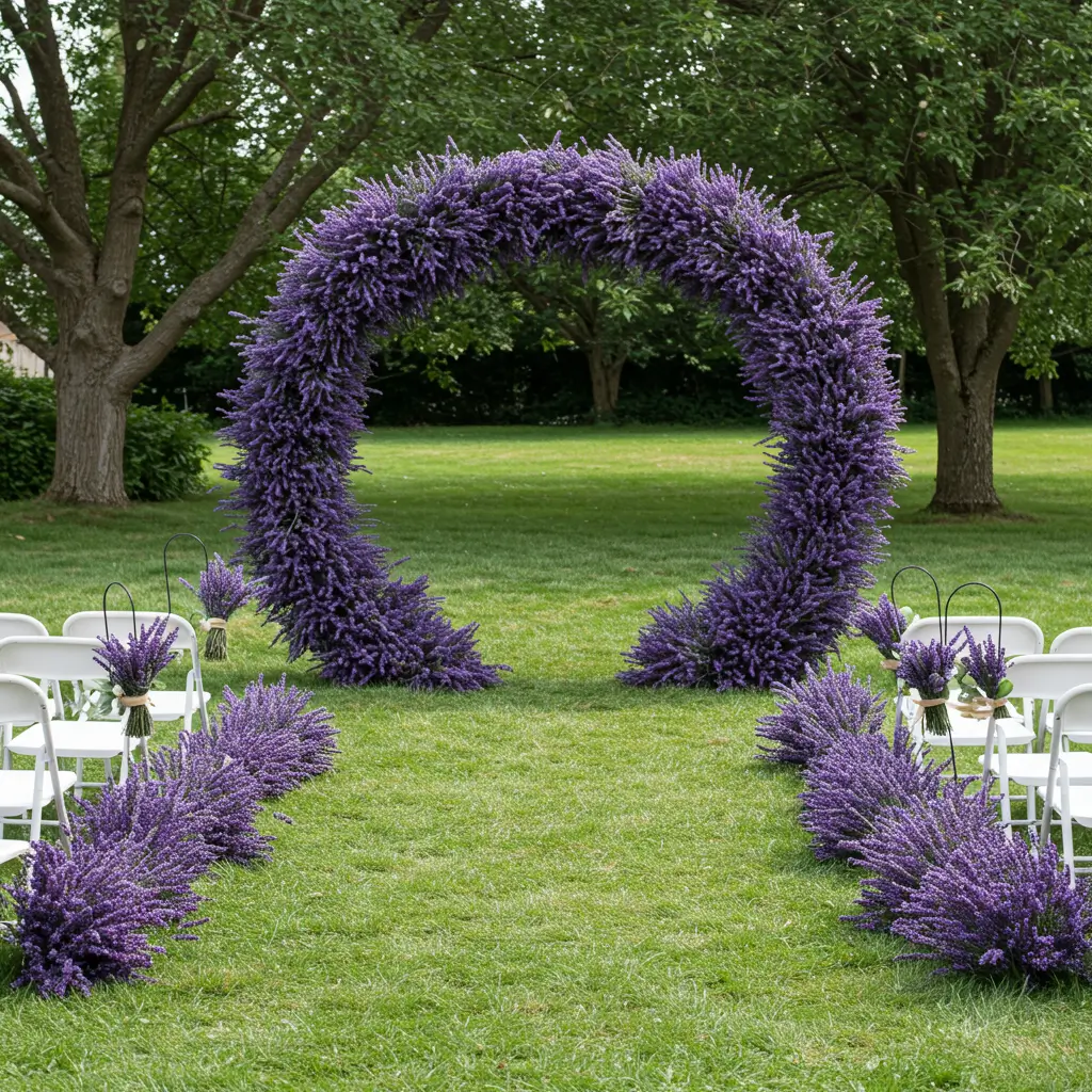 Lavender-Lined Ceremony Circle