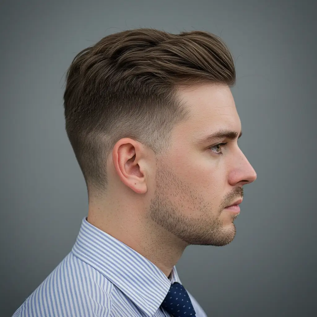 Low Fade with Caesar Cut