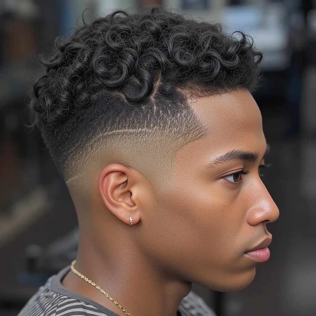 Low Fade with Finger Coils