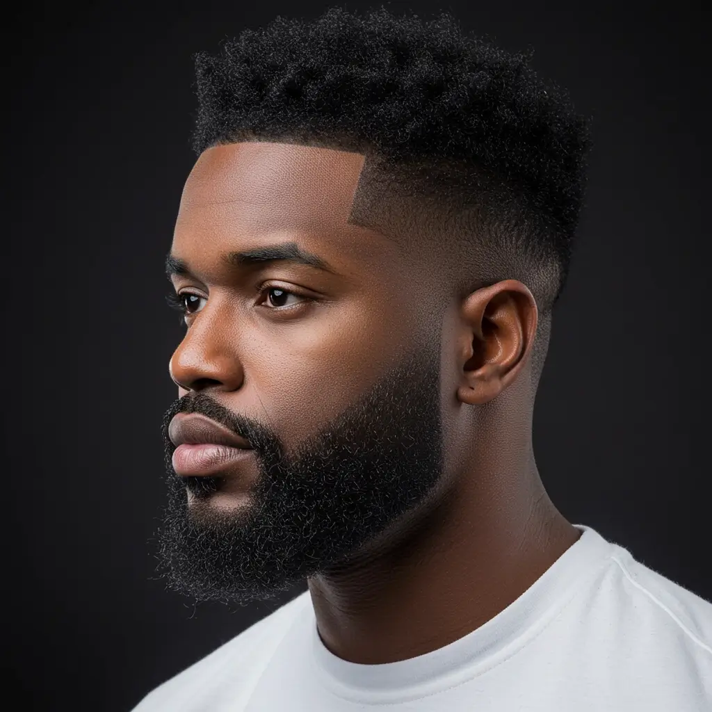 Low Fade with Shaped Beard