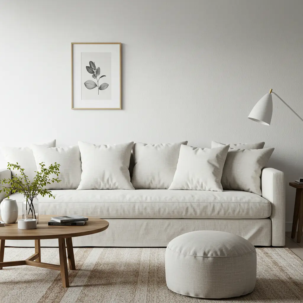 Low-Profile Linen Sofa