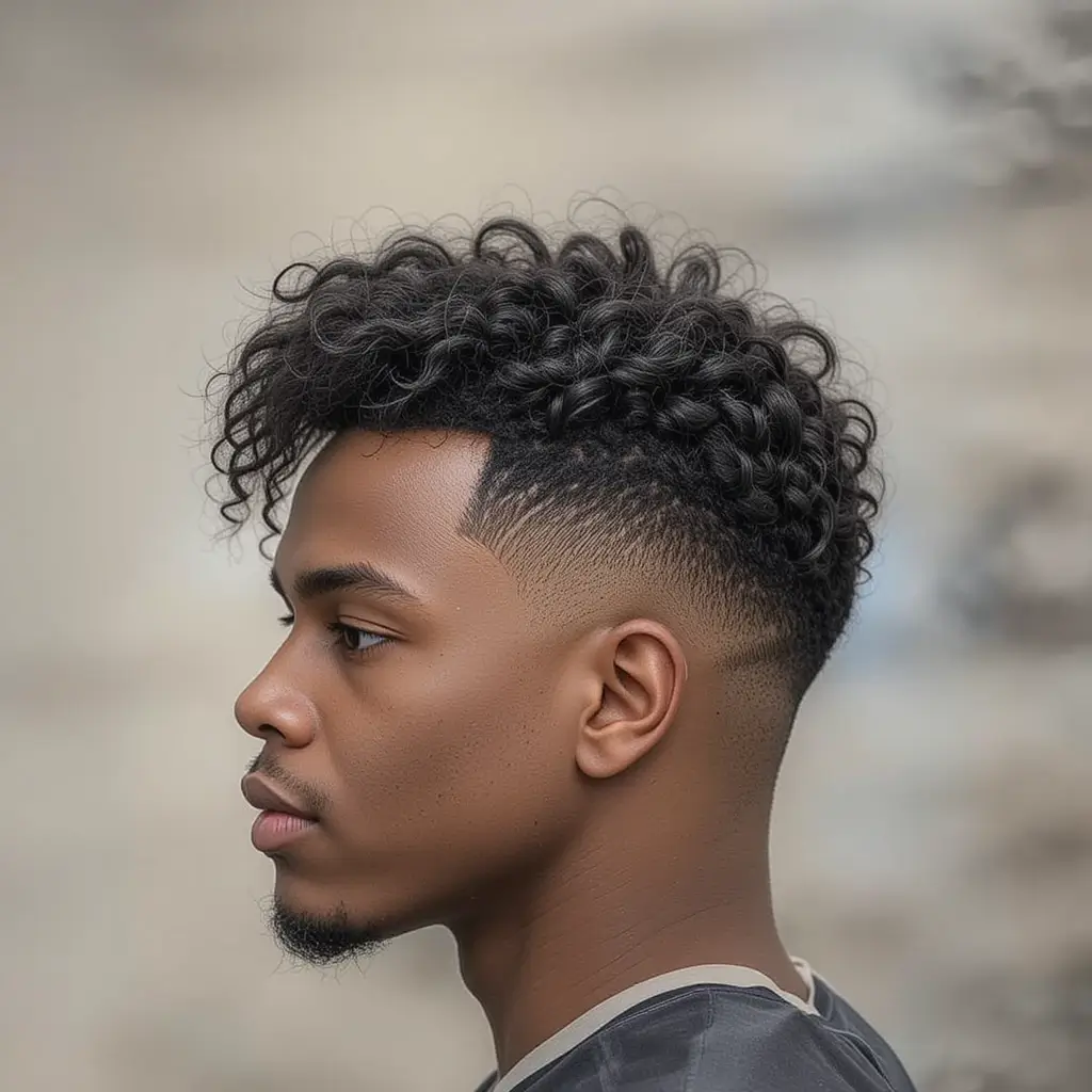 Low Skin Fade with Defined Ringlets