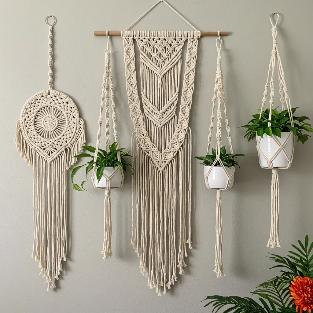 Macramé Wall Art and Plant Hangers