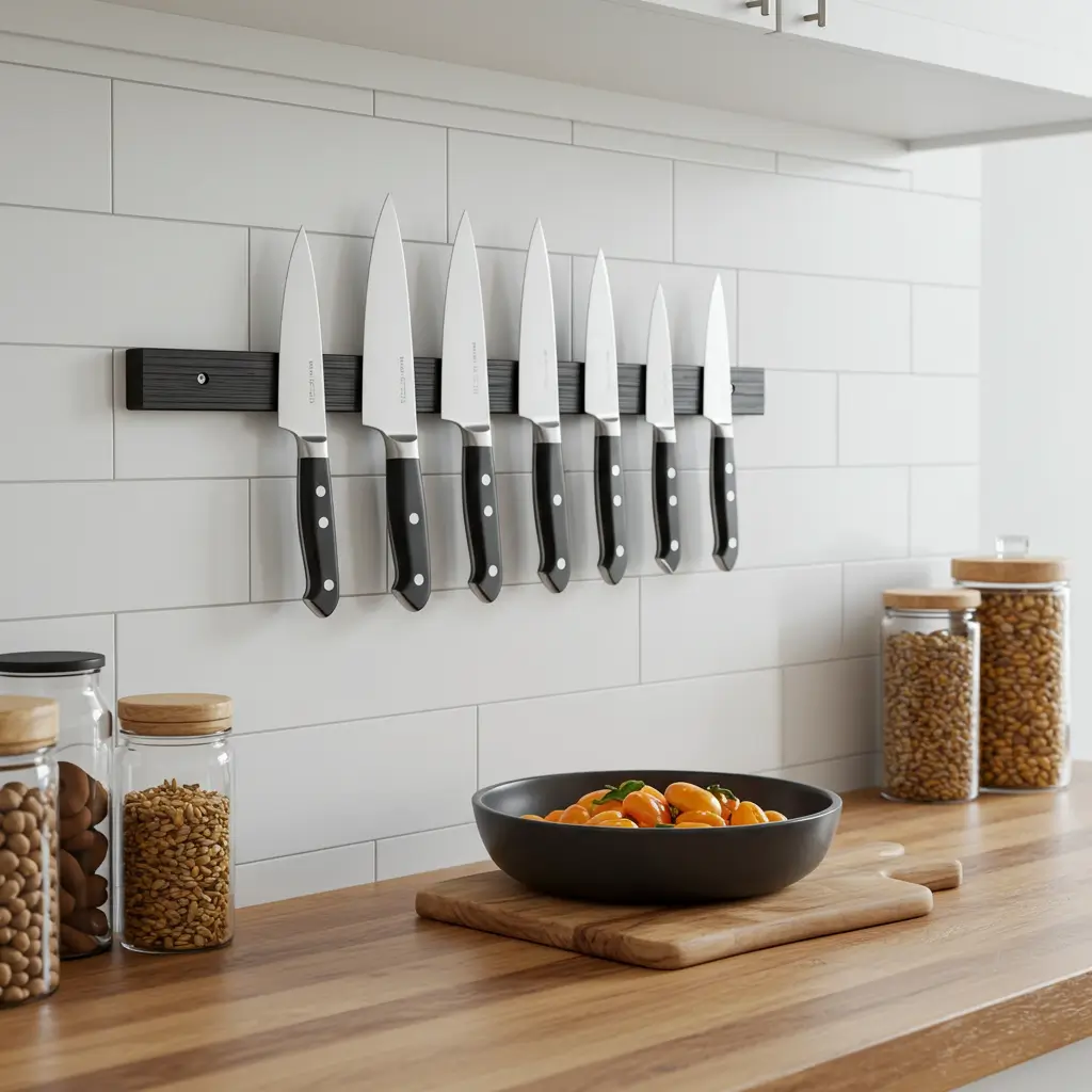Magnetic Knife Strip for Wall Storage