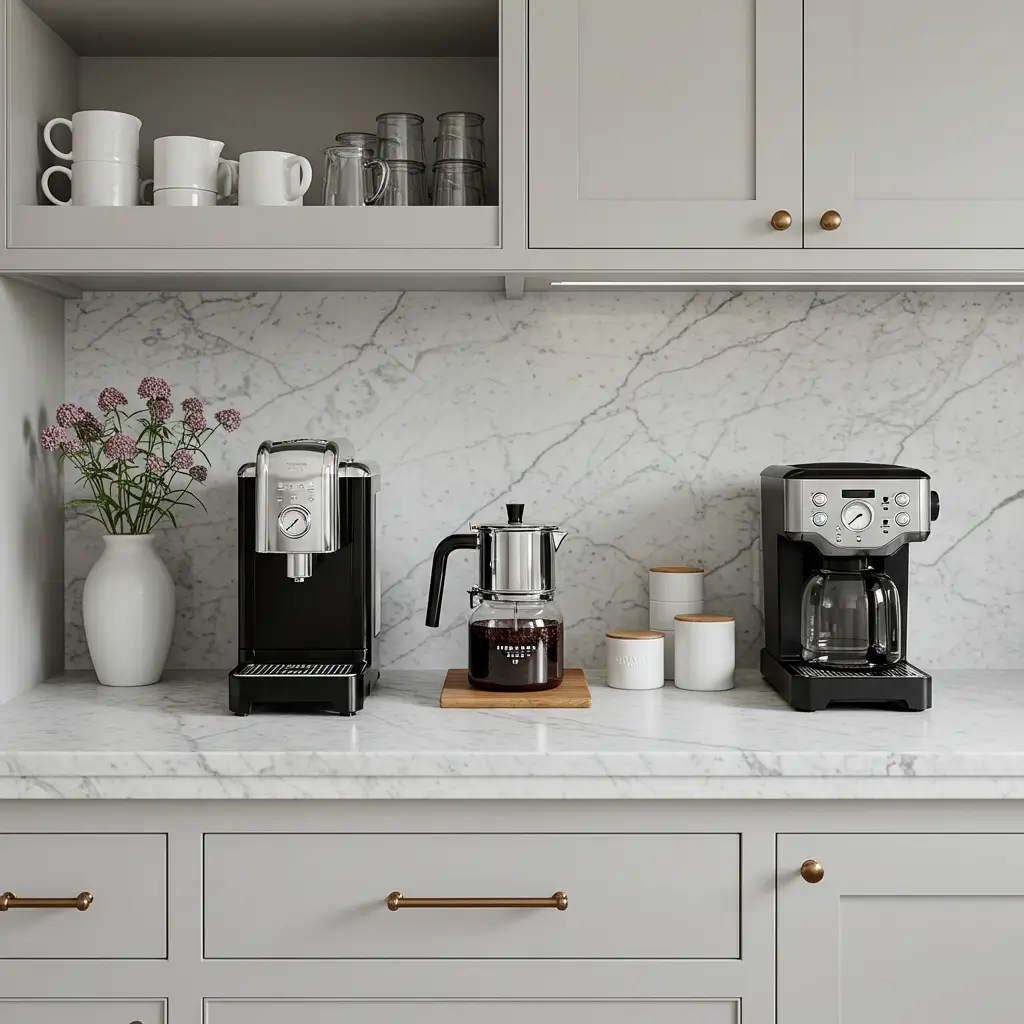 Marble Slab Coffee Counter