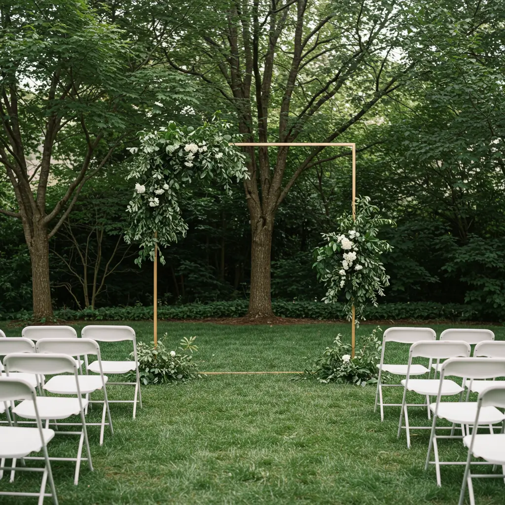 Metal Frame with Sparse Foliage