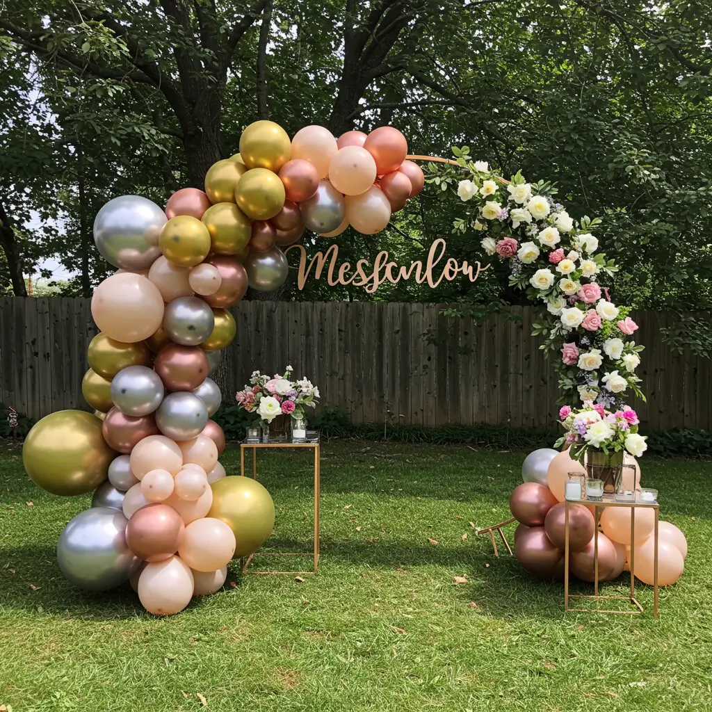 Metallic Balloons for Glam Backyard Vibes