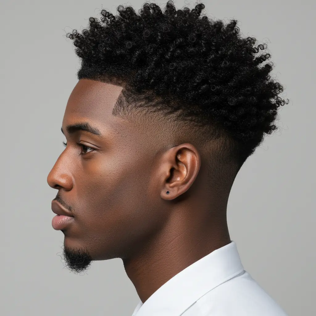 Mid Drop Fade with Defined Curls