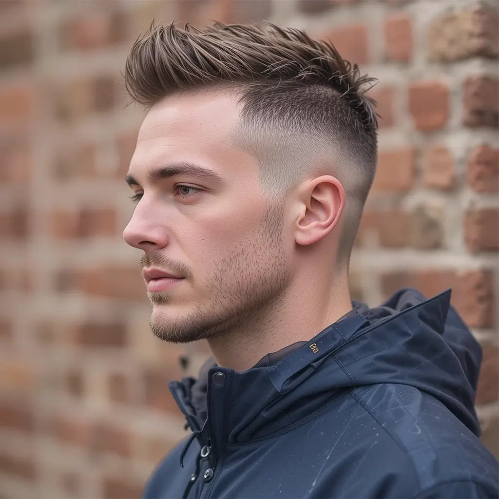 Mid Skin Fade with Short Faux Hawk