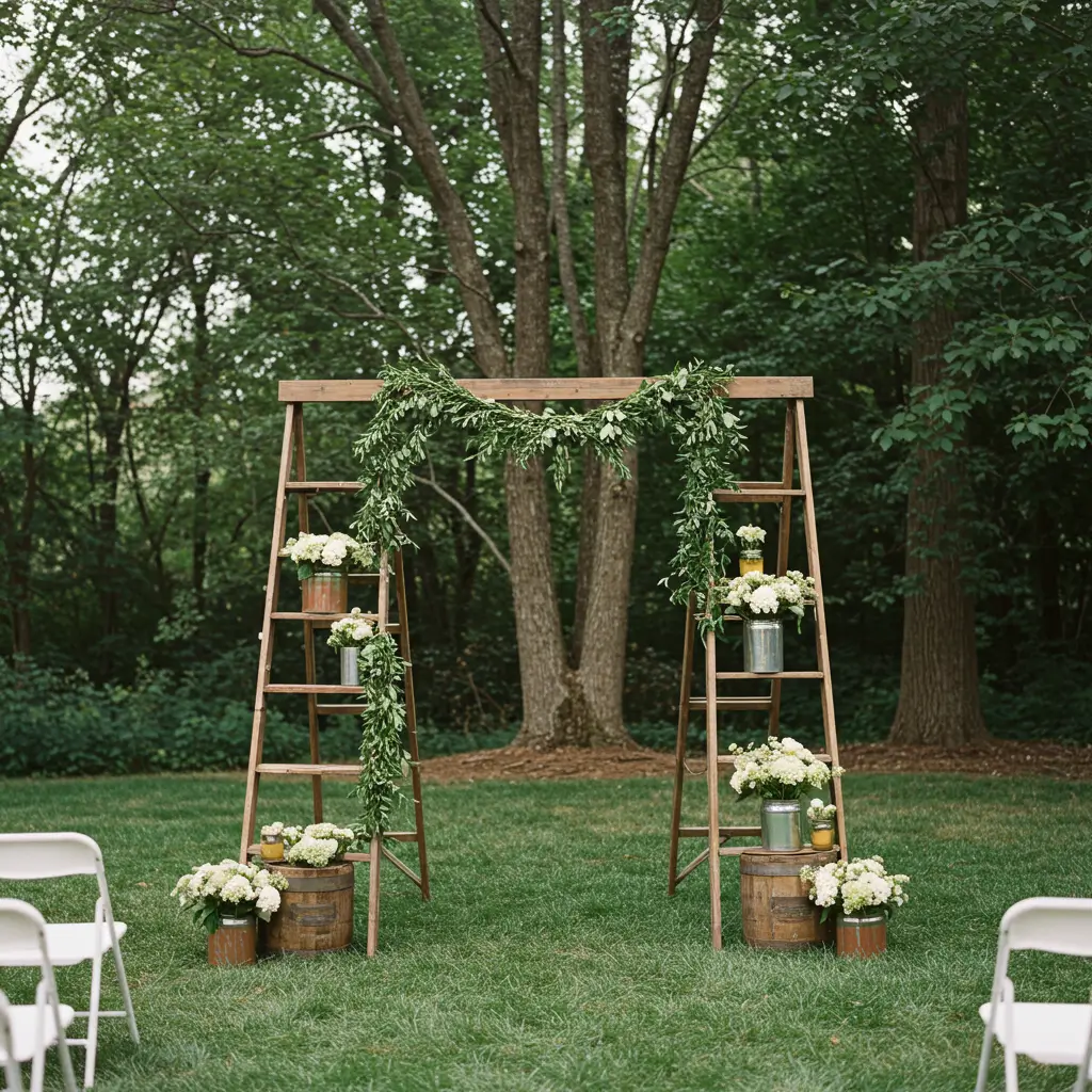 Minimalist Wooden Ladder Display