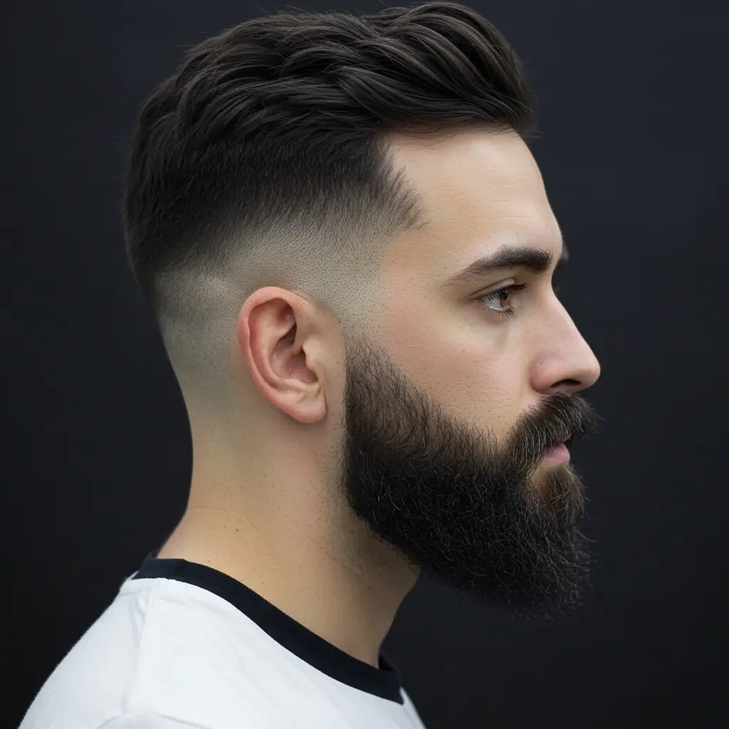 Mohawk Fade with Pointed Beard