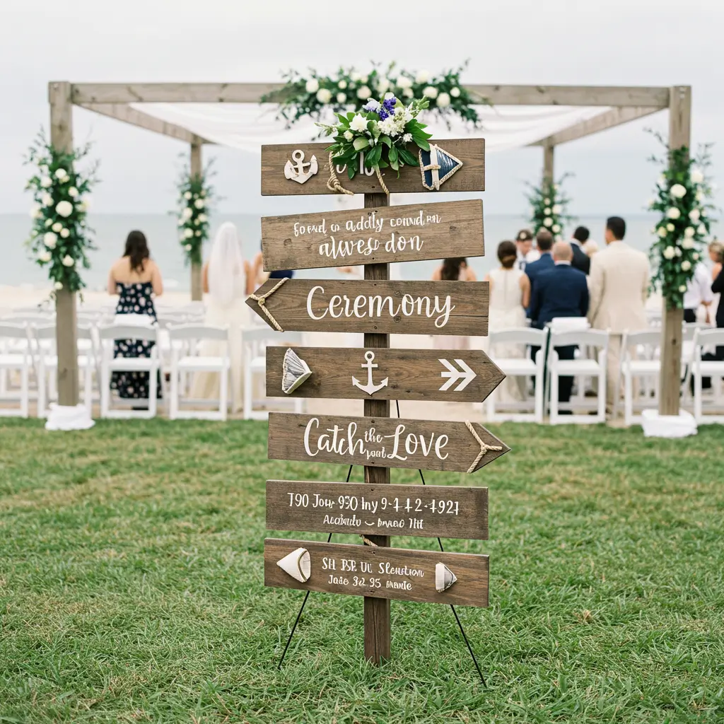 Nautical-Inspired Wedding Signage