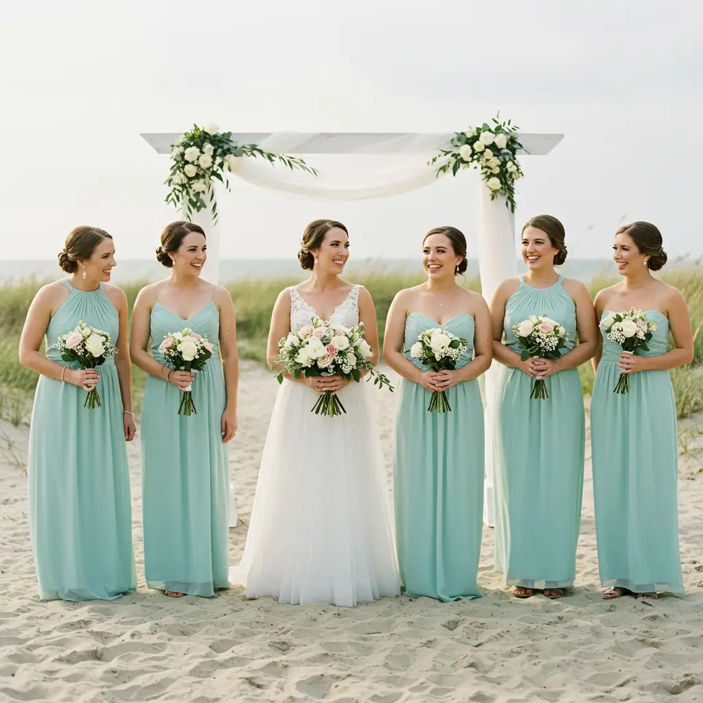 Ocean-Toned Bridesmaid Dresses