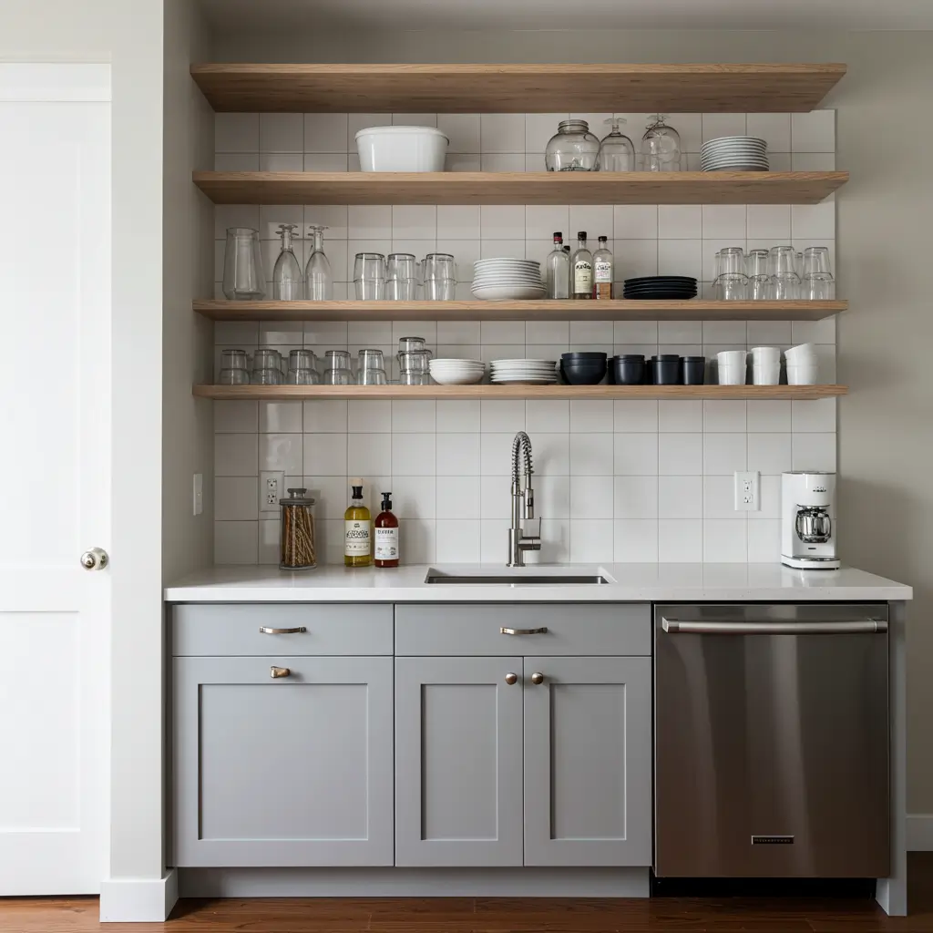 Open Shelving for Airy Storage