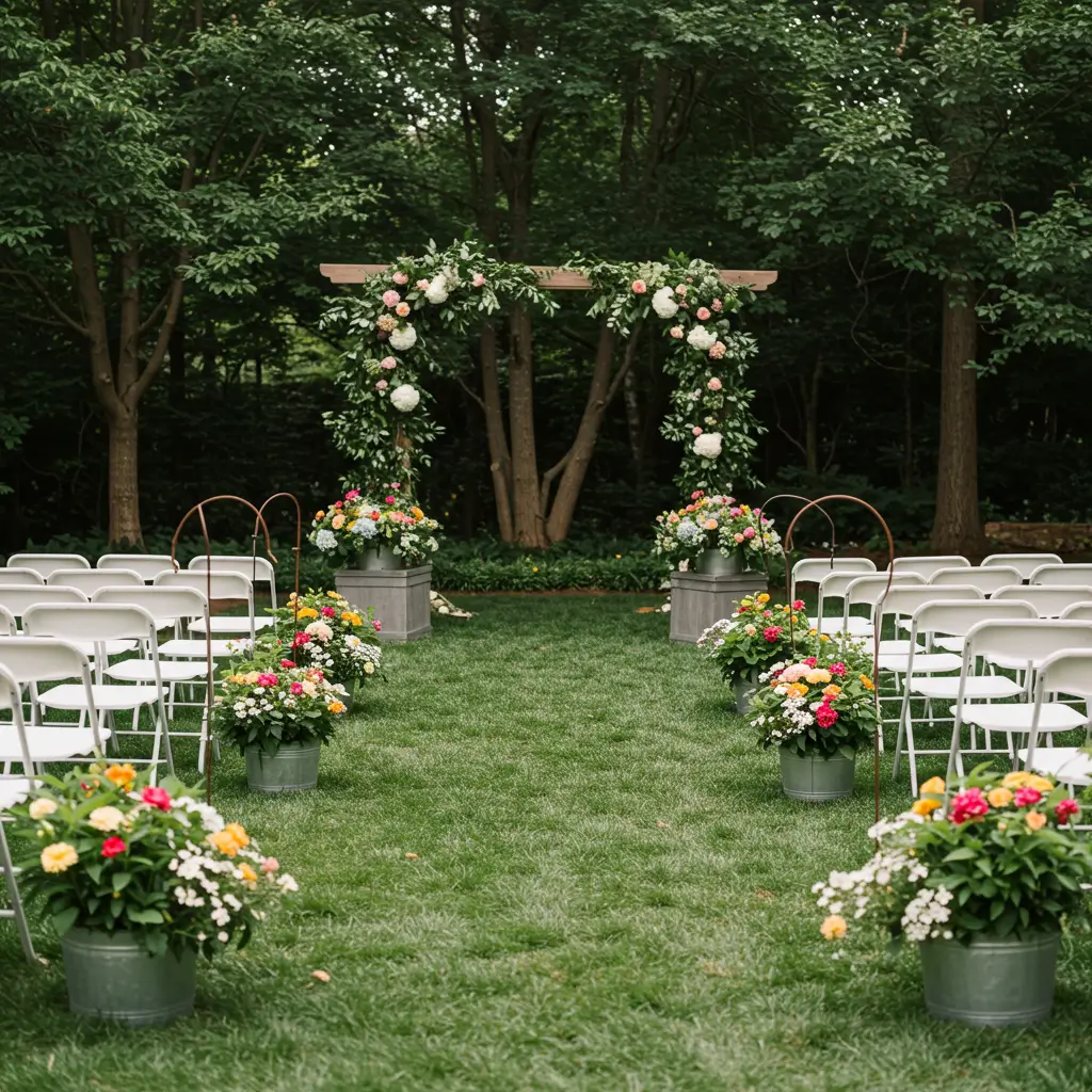 Potted Plant Aisle and Altar