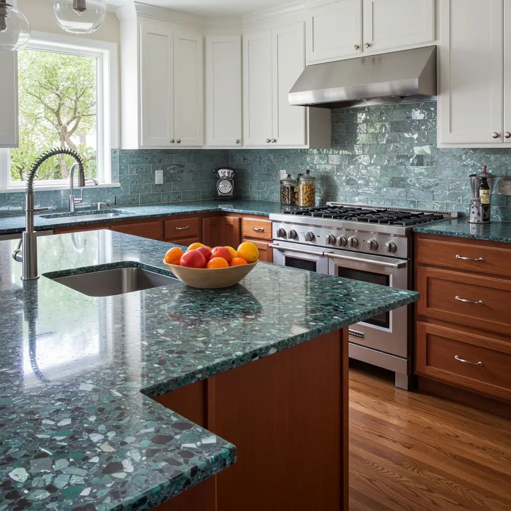 Recycled Glass Countertops for Sustainability