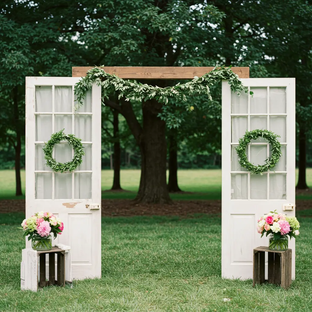 Repurposed Doors as Backdrops