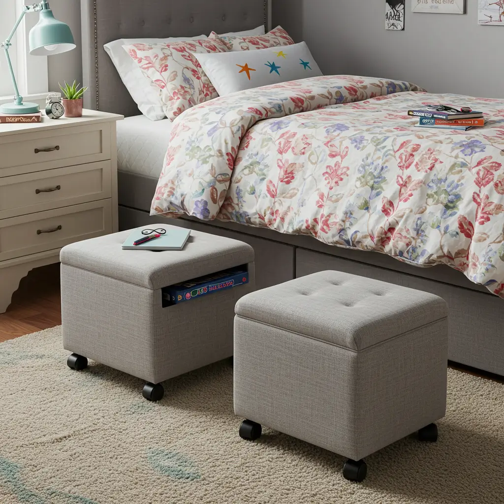 Rolling Storage Ottomans