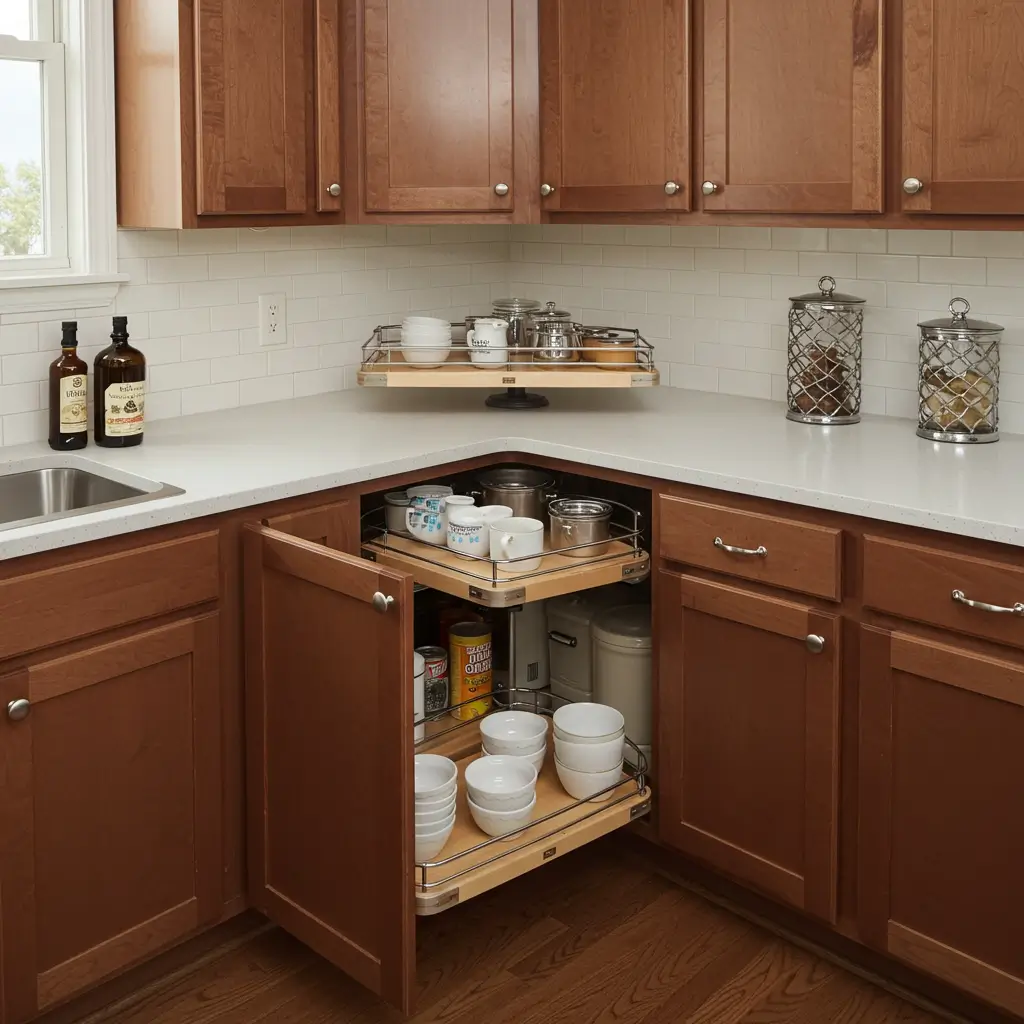 Rotating Corner Shelves