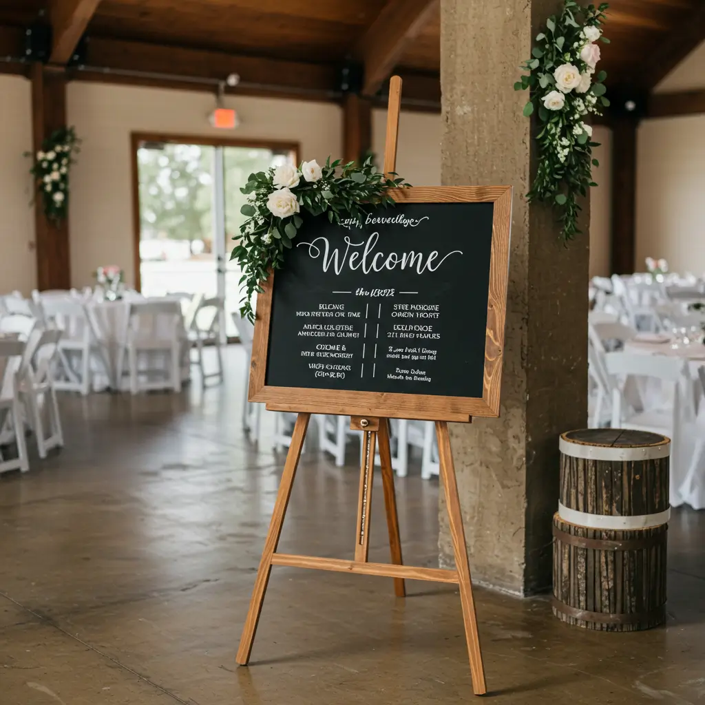 Rustic Easel Welcome Board