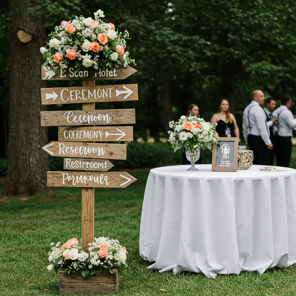 Rustic Signpost and Direction Arrows