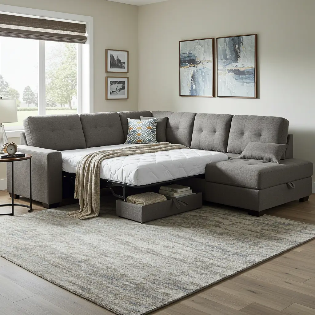 Sectional Sleeper Sofa with Chaise