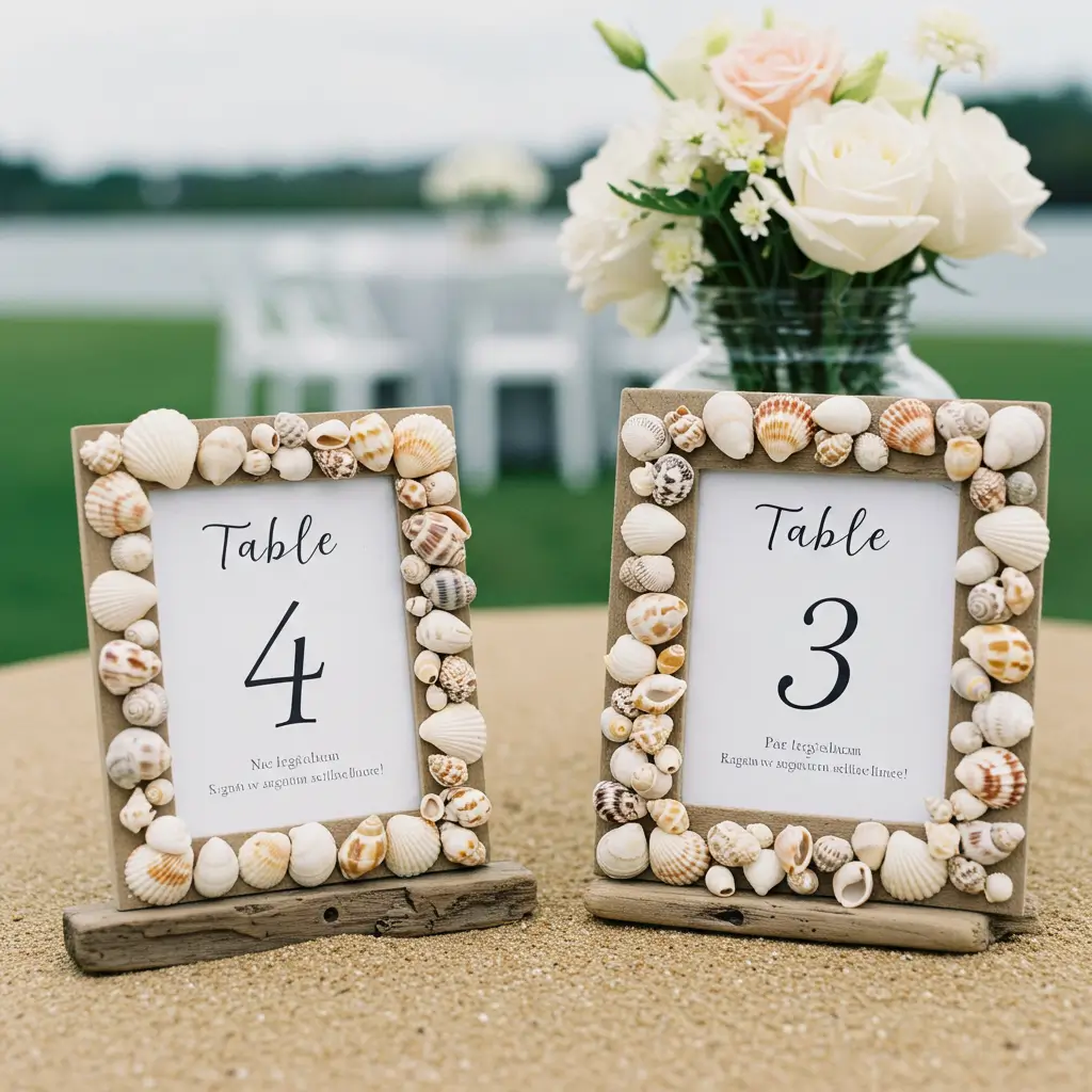 Shell-Lined Table Numbers